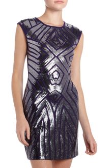 BCBGMAXAZRIA Sequined Ponte Dress - Lyst
