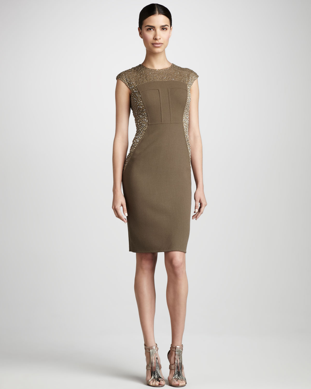 carmen marc valvo green dress