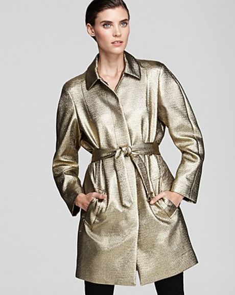 Diane Von Furstenberg Coat Yvette Golden Twill in Gold - Lyst
