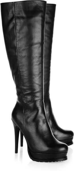 DKNY Leather Knee Boots - Lyst