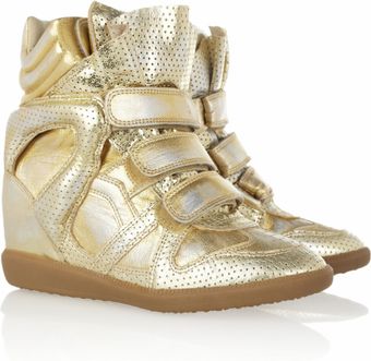 Isabel Marant Bird Metallic Leather Sneakers - Lyst