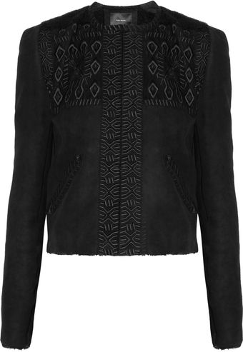 Isabel Marant Embroidered Shearling Jacket - Lyst