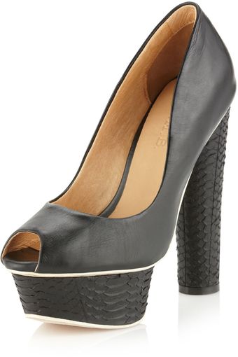 L.a.m.b. Hyde Snake-Embossed Pumps - Lyst
