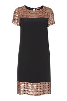 Max Mara Studio Pantone Short Sleeve Dress with Sequin Detail - Lyst