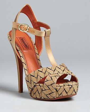 Missoni Dress Platform Sandals Metallic High Heel - Lyst