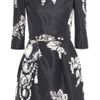 Oscar De La Renta Printed SilkFaille Dress in Black - Lyst