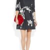 Oscar De La Renta Printed SilkFaille Dress in Black - Lyst