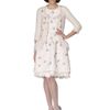 Oscar De La Renta Embroidered Cocktail Dress with Feathers in Beige (floral) - Lyst