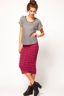 River Island Check Print Tube Skirt - Lyst