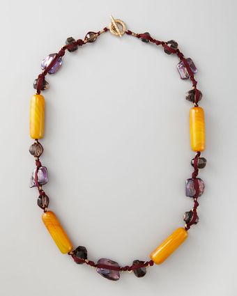 Stephen Dweck Knotted Long Multistone Necklace Purple - Lyst