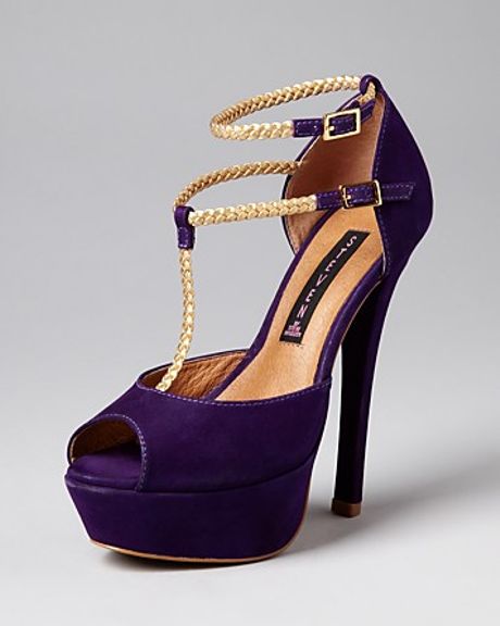 Steve Madden Steven By Peep Toe Platform Pumps Adalyn in Purple - Lyst