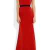 Victoria Beckham Belted Wool and Silkblend Double Crepe Gown in Red - Lyst