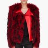 Balmain Red Raccoon Fur Jacket in Red - Lyst