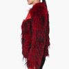 Balmain Red Raccoon Fur Jacket in Red - Lyst