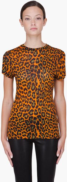 Christopher Kane Orange Leopard Print Tshirt in Orange - Lyst