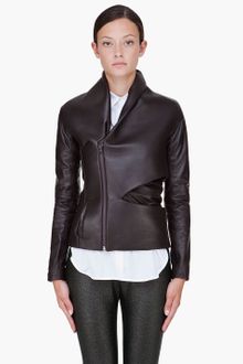 Hussein Chalayan Espresso Padded Leather Jacket - Lyst