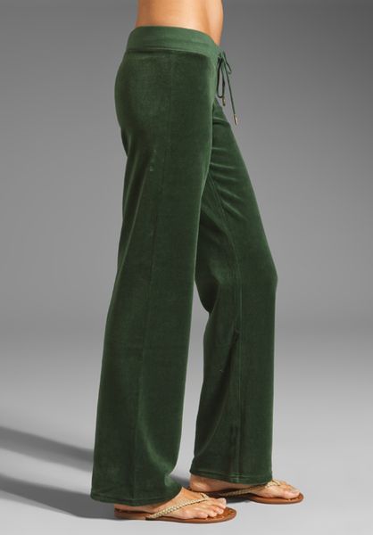 green velour pants