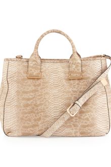 Rachel Zoe Kate Python Embossed Tote Bag Natural - Lyst