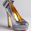Ted Baker Glitter Evening Platform Pumps Oaker High Heel in Silver (silver glitter) - Lyst