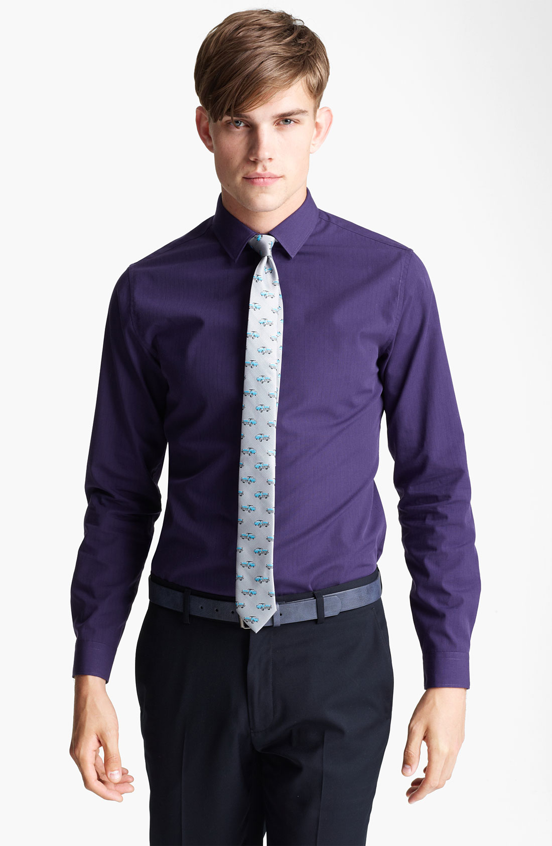 Topman Skip Dent Dress Shirt in Purple for Men | Lyst