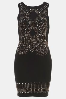 Topshop Studded Bodycon Dress - Lyst