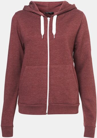 Topshop Zip Up Hoodie - Lyst