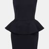 Topshop Ribbed Peplum Dress in Blue (navy) - Lyst