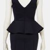 Topshop Ribbed Peplum Dress in Blue (navy) - Lyst