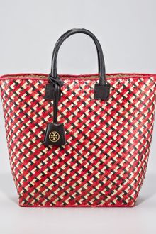 Tory Burch Straw Small Tote - Lyst