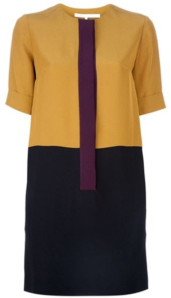 Victoria Beckham Colour Block Dress - Lyst
