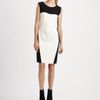 Bcbgmaxazria Colorblock Shift Dress in White - Lyst