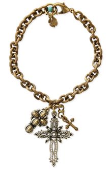 Lucky Brand Multitone Crosses and Bead Charm Bracelet - Lyst