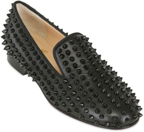 Christian Louboutin Rolling Nappa Spikes Loafers in Black - Lyst