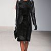 Marios Schwab Black Coat in Leather and Figured Velvet in Black - Lyst
