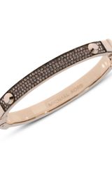 Michael Kors Rose Gold Tone Pave Hinge Bracelet