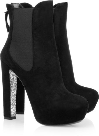 Miu Miu Glittersoled Suede Ankle Boots - Lyst