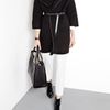 Vince Honeycomb Wool Leather Trim Car Coat in Black - Lyst