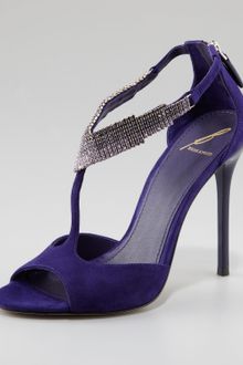 B Brian Atwood Loreto Beaded Suede Sandal - Lyst