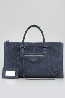 Balenciaga Baby Daim Suede Classic Work Bag Arctic Blue - Lyst
