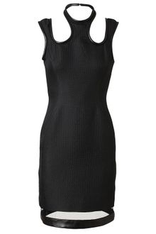 David Koma Leather Trimmed Cutout Dress - Lyst