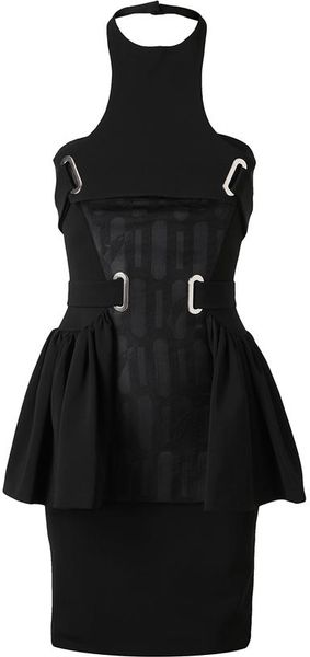 David Koma Strapless Technojersey Dress in Black - Lyst