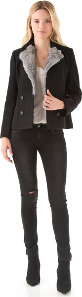 Elizabeth And James Jackson Pea Coat in Black - Lyst