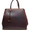 Fendi Contrasting Leather Shopper Bag in Brown - Lyst