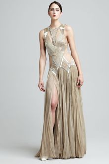 J. Mendel Beaded Deco Dropwaist Gown - Lyst