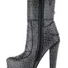 Jeffrey Campbell Sirius Black Leather Studded Platform Bootie in Black - Lyst