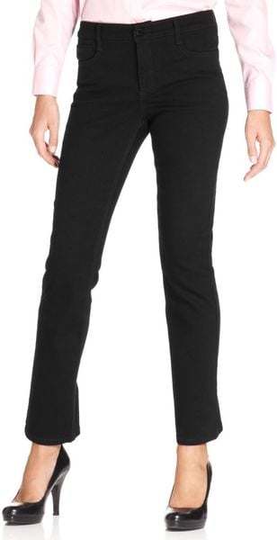 Jones New York Signature Jeans Lexington Straightleg Studded Jeans Black Rinse - Lyst