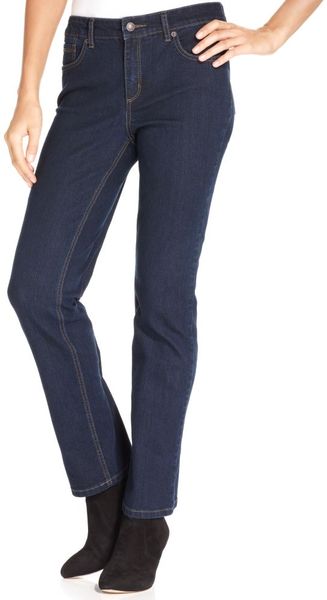 Jones New York Signature Jeans Lexington Straightleg Jeans Indigo Blue Wash - Lyst