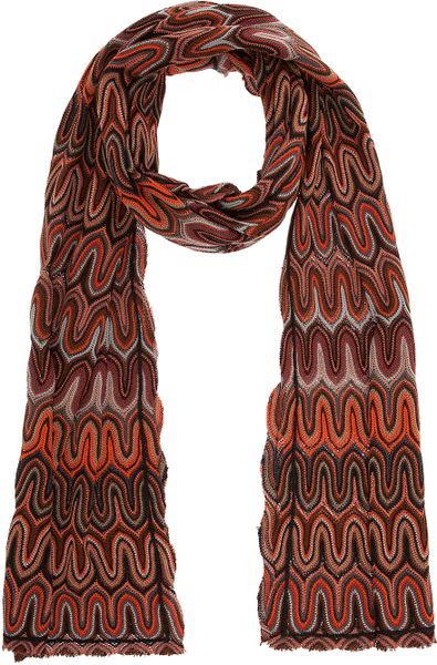 Missoni Scarf in Brown - Lyst