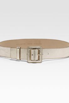St. John Wide Metallic Leather Belt - Lyst
