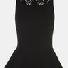Topshop Embellished Collar Peplum Top in Black - Lyst